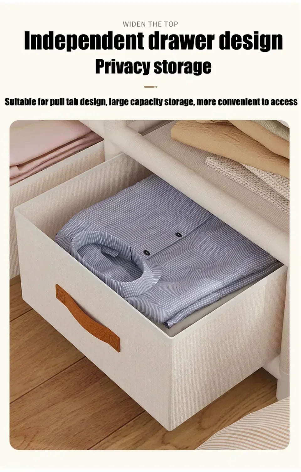 Armoire pour usage domestique, chambre à coucher, armoire en tissu simple et de grande capacité, robuste et durable, rangement anti-poussière, support organisateur de garde-robe