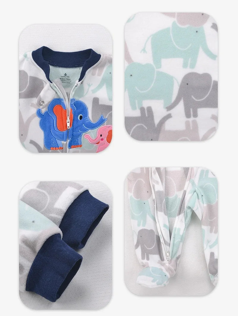 Newborn Baby Boy Girl Overalls Spring Autumn Polar Fleece Infant Baby Boy Romper Cute Animal Toddler Girl Pajamas