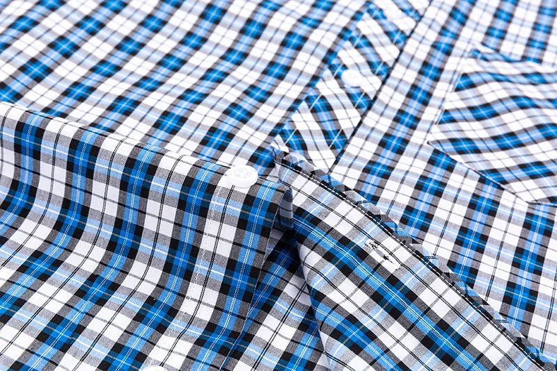 Men's Plaid Shirts Plus size 100% Cotton Long Sleeve Young Boy Streetware Clothing Soft Confortable Daily Smart Shirt Casual Top