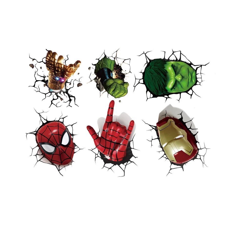 3D superhero spider wallpaper stickers for children's rooms, boys' bedrooms, self-adhesive home wall decorations, vinyl stickers