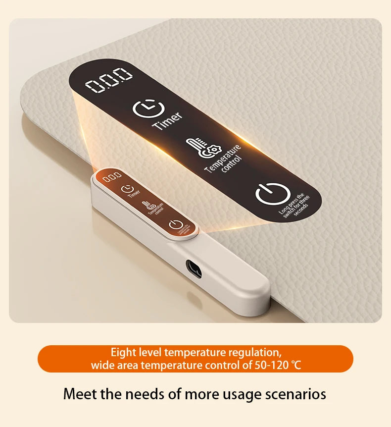 Electric Warming Tray Food Warmer Plate Foldable Portable Smart Food Fast Heating Mat Electric Warming Tray Food Warming Board