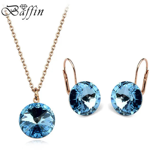 Silver Color Bella Jewelry Sets Crystals from Austria Pendant Necklace Drop Earrings for Women Party Wedding Evening Accessories
