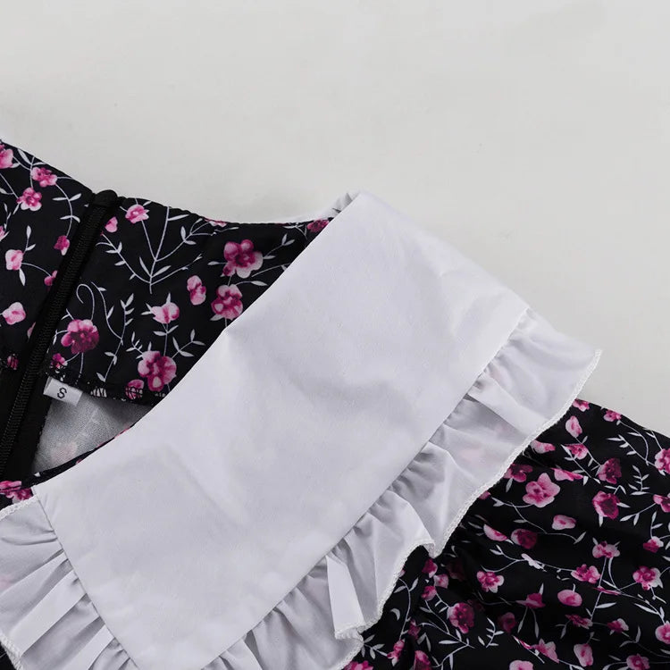 Tossy Ruffled Fashion Printed Mini Dress For Women V-Neck Patchwork Contrast Slim Long Sleeve Party Dress Female Bodycon Dress