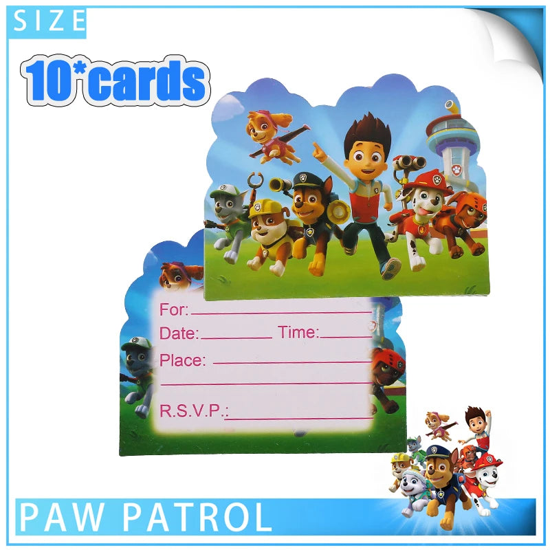Paw Patrol Birthday Decoration Tableware Tablecloth Children Gift Candy Box Backdrop Dog Balloon Party Favors For Kids Birthday