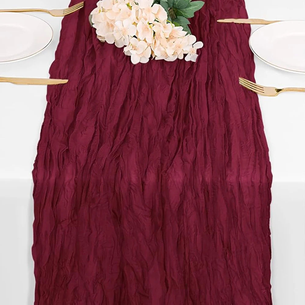 Lilac Purple Cheesecloth Table Runner Boho Rustic Gauze Lavender Purple Table Runner Wedding Bridal Shower Birthday Decoration