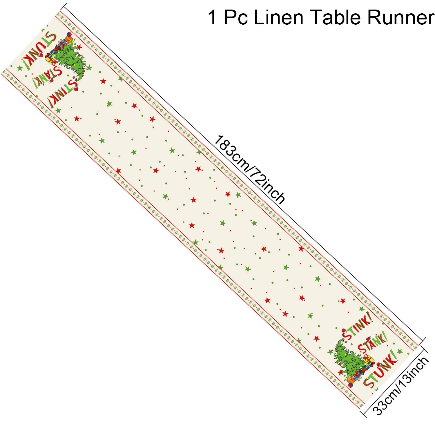 Grinch Tree Table Flags Green Christmas Tree And Star Decorations Christmas Home Indoor Table Decorations Party Supplies