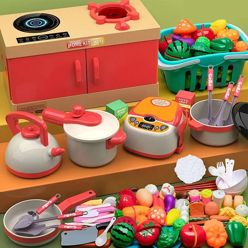Clearance_Simulation Pretend Play House Kitchen Toy Girl Cooking Tableware Set Girl Simulation Cooking Tableware Set Gifts Toys