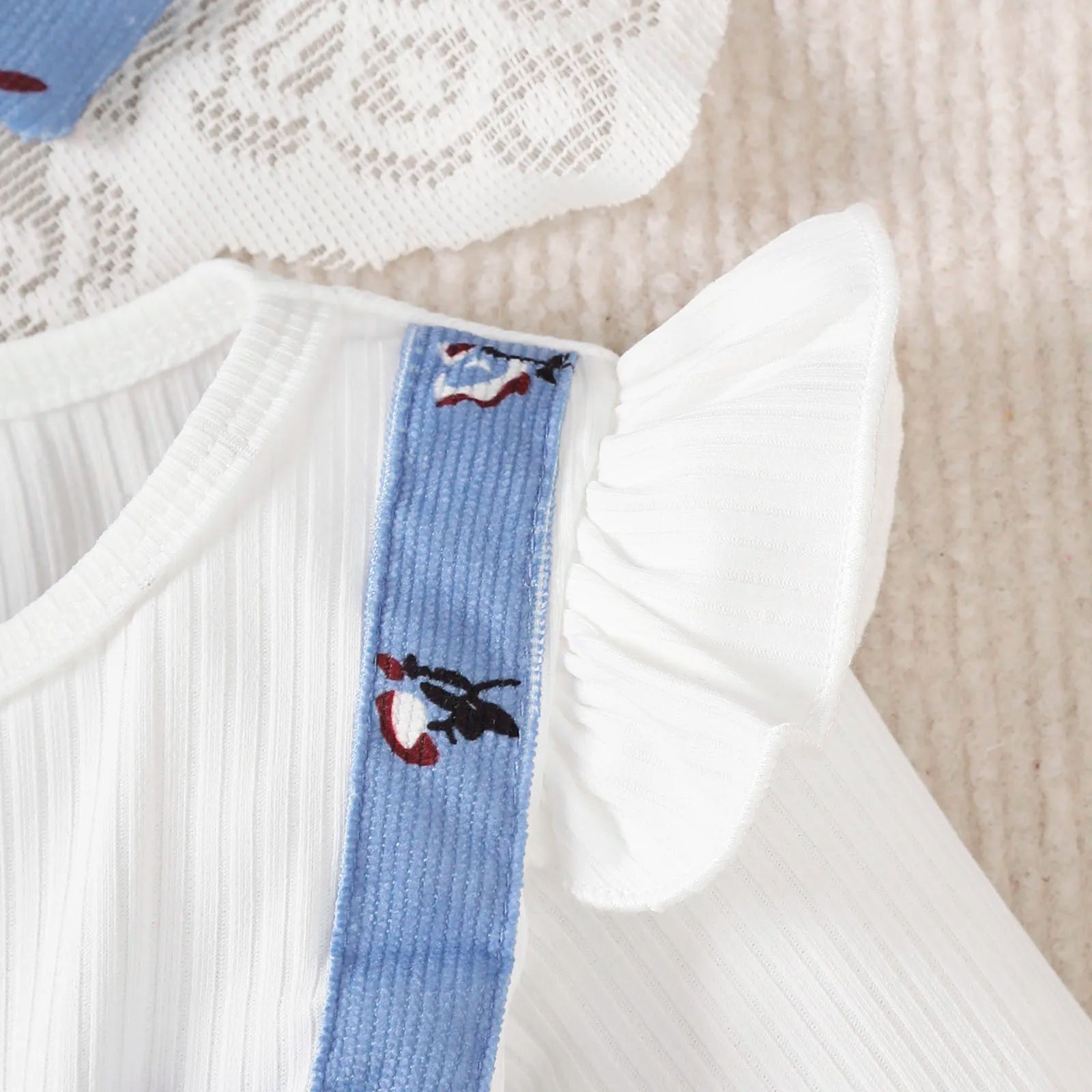 Baby Girl Spring and Autumn Dress Blue Crushed Goods Big Bow Long Sleeve Dress Suitable for Cute Baby Girls Aged 0-24 Months