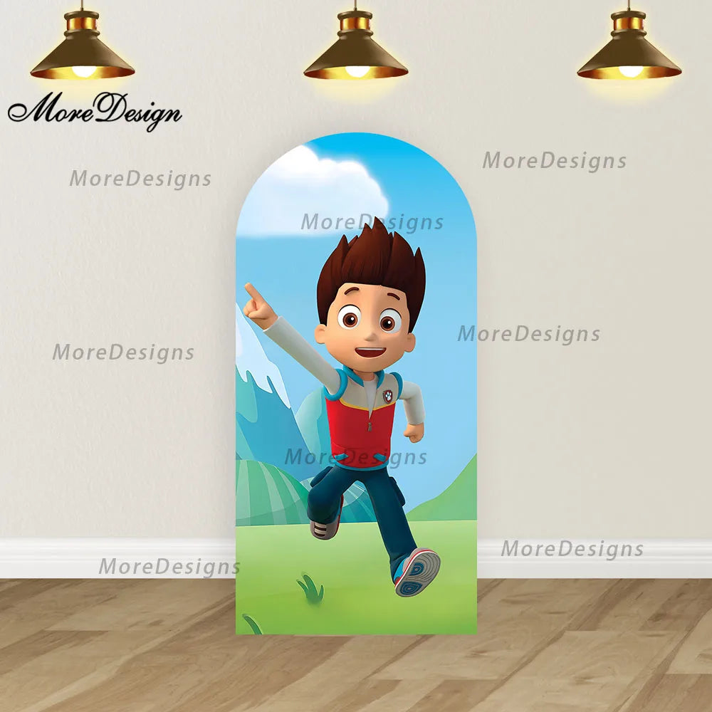 Paw Patrol Arch Covers Kids Birthday Party Photo Backdrop Baby Shower Decoration Cover Double-sided Zipper Photography Props