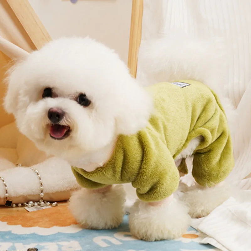 Dog Winter Clothes Fleece Clothing Warm Overalls Pajamas For Small Medium Dogs Shih Tzu Dachshund Puppy Jumpsuit Costume Suit XL