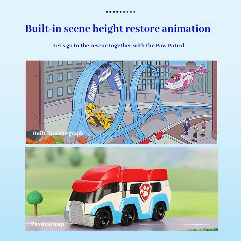 Original Paw Patrol True Metal Series Peek A View Vehicle Ryder Headquarters Patrol Car Movie Collectible Classic Kid Toys Gifts