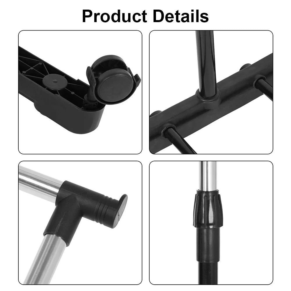 75X42X150cm Clothes Rack Wheeled Clothes drying rack Height adjustable Storage Rack Movable Coat Rack Floor Clothes Hangers