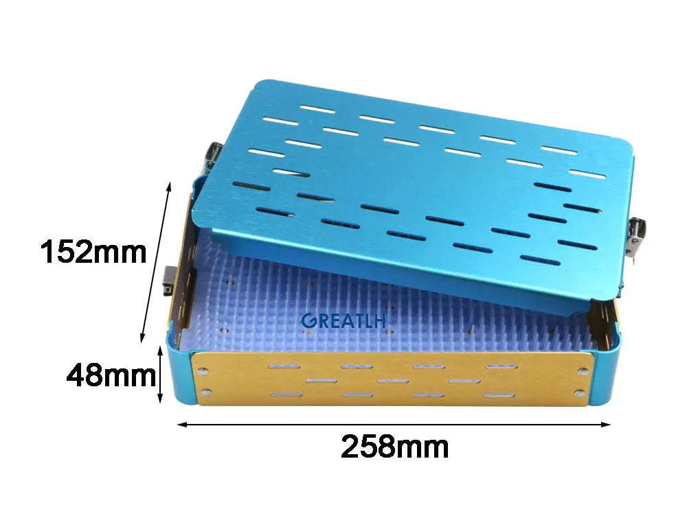 Disinfection Box Sterilization Tray Box Case with Silicone Pad Autoclavable Box