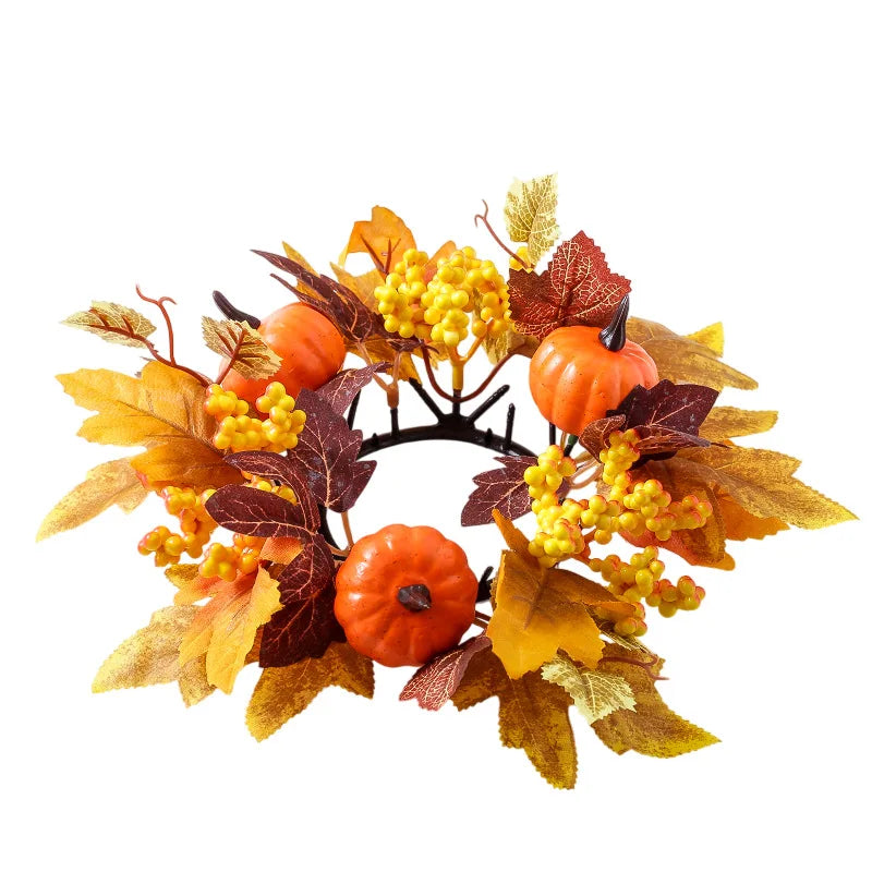 Berry Harvest Wreath Exquisite Workmanship Autumn Floral Wreath Maple Pumpkin Wreath High Quality Thanksgiving Day Decoration