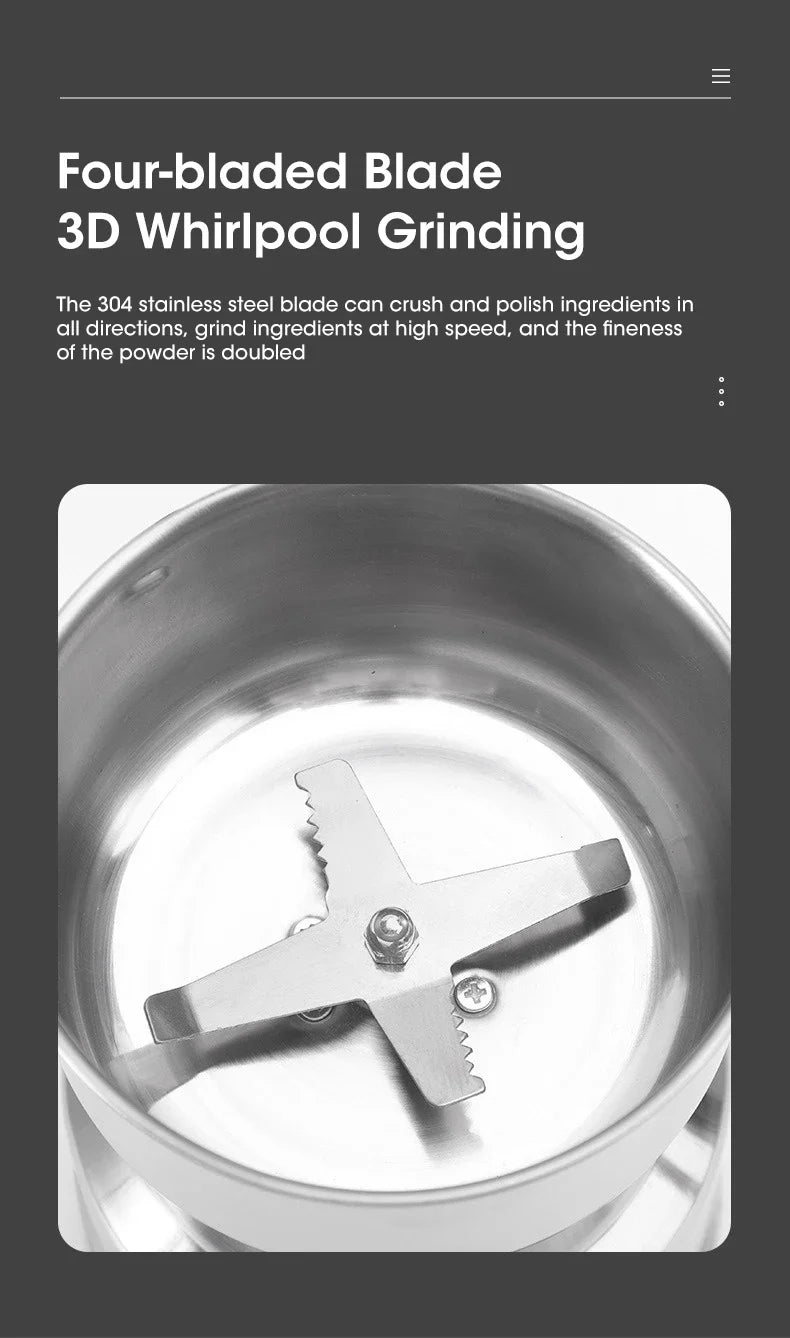 Mini Electric Grinder Household 300ml Ultrafine Baby Food Pulverizer Coffee Grinder Spice Pepper Grinder Grain Mill 4 Blades