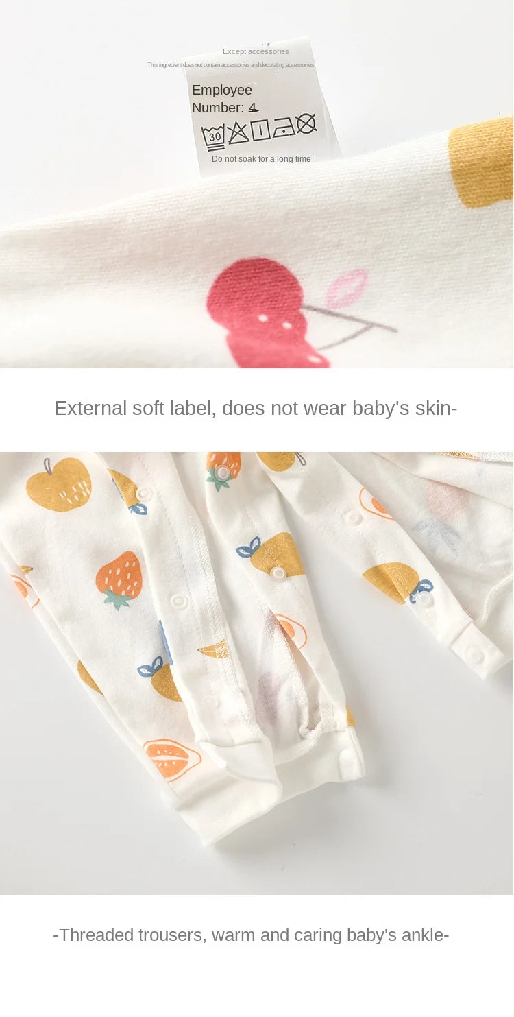 Newborn Baby Bottoming Climbing Clothes Autumn Pajamas Super Cute Baby Bodysuit Spring and Autumn