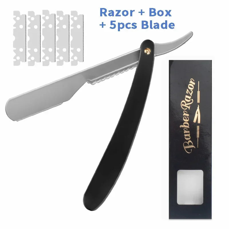 Rasoir de barbier coupe de cheveux barbe sourcils rasage outils dépilation manuelle rasoirs à bords droits