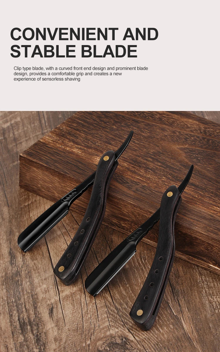 Rasoir à cheveux Pliant Lames remplaçables Couteau de rasage Acier inoxydable