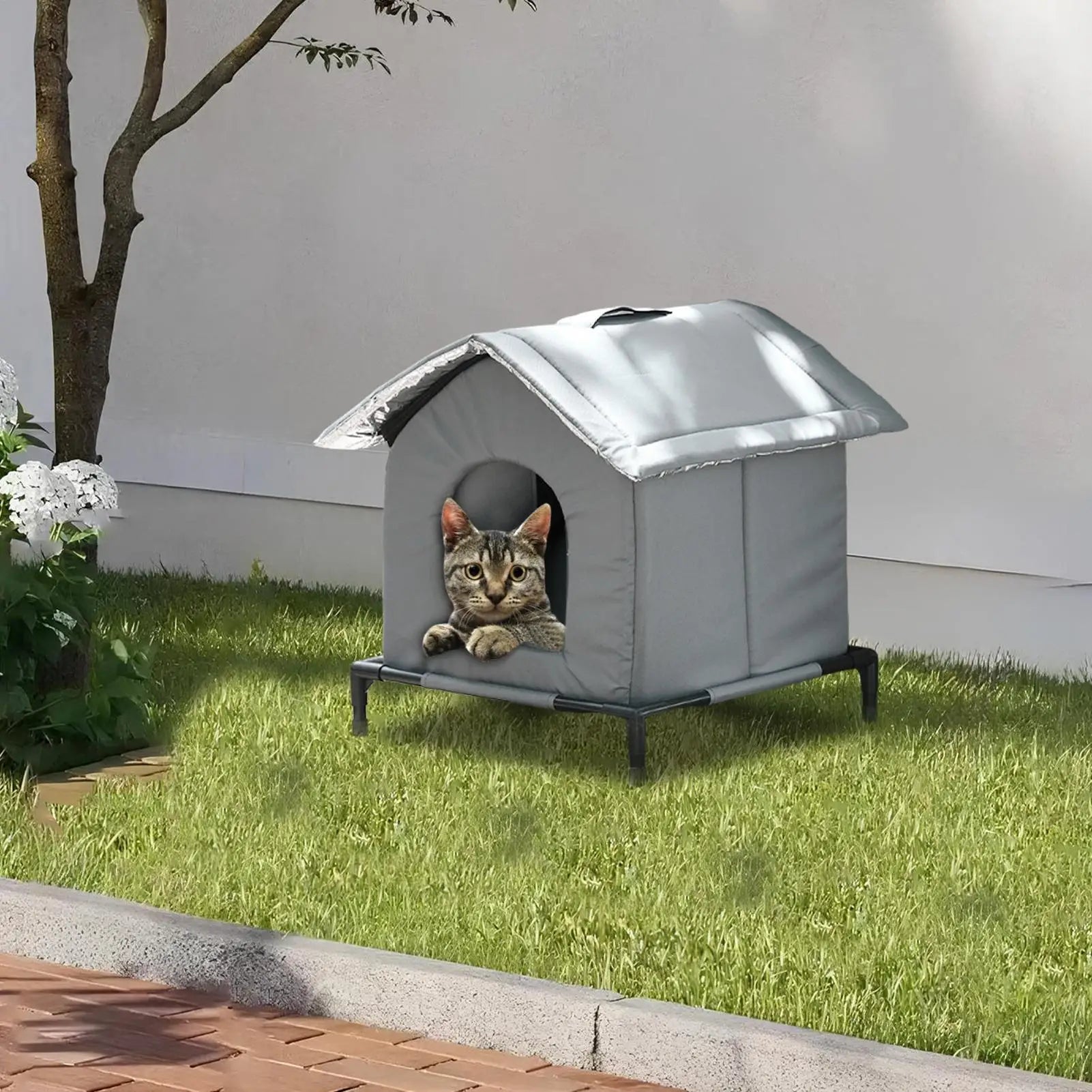 Winter Outdoor Cat House Warm Windproof washable Cat Shelter Insulated Animals Cave Cold Weather Nest For Backyard Garden Garage