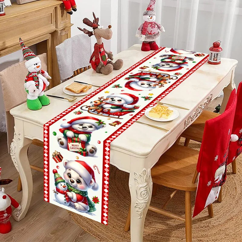 Christmas Table Runner Merry Christmas Decoration for Home Xmas Party Decor 2025 Navidad Notal Noel Ornament Happy New Year 2026