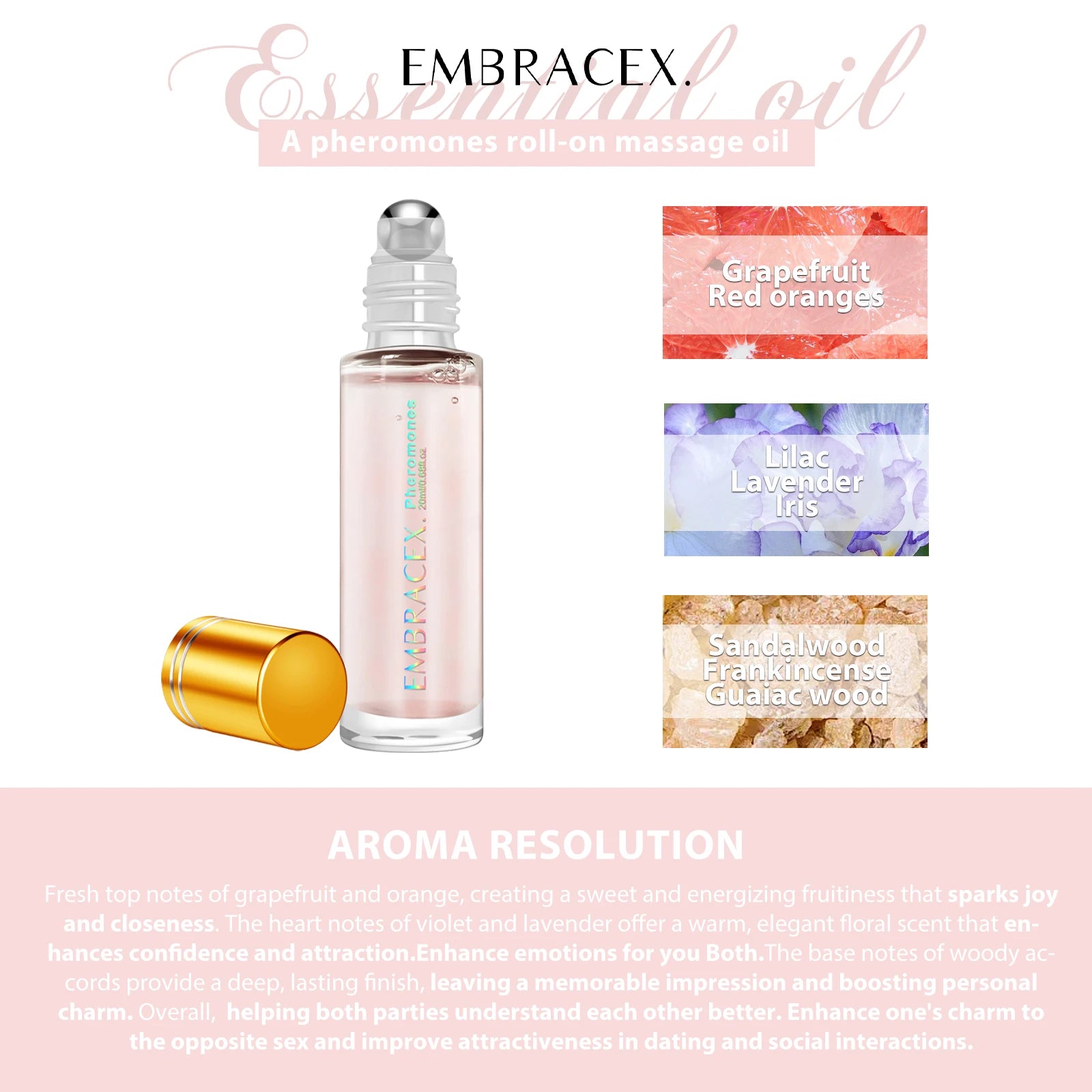 20ml Pheromone Perfumes Essential Oils for Car Long-Lasting Natural Scent Mood Boosting Air Freshener Travel Size