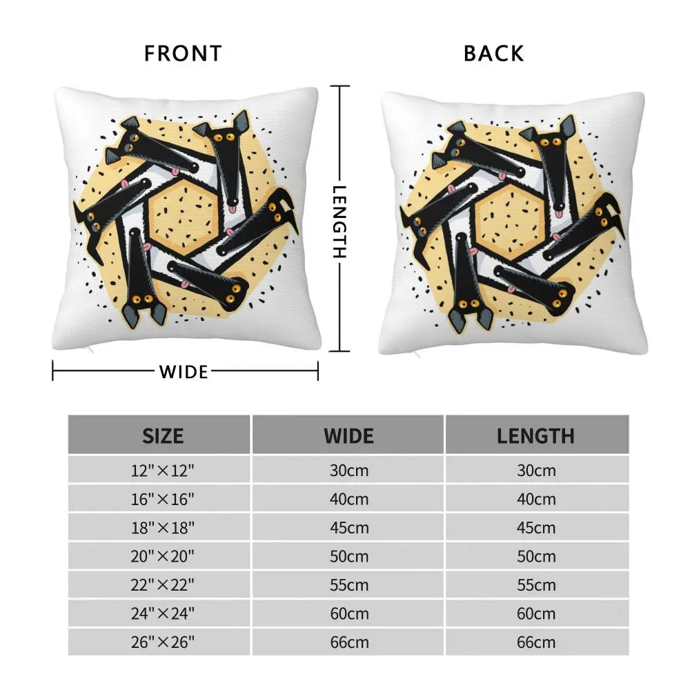 Custom Cute Whippet Greyhound Pillow Case Decor Home Hound Dog Luxury Cushion Cover Car Pillowcase