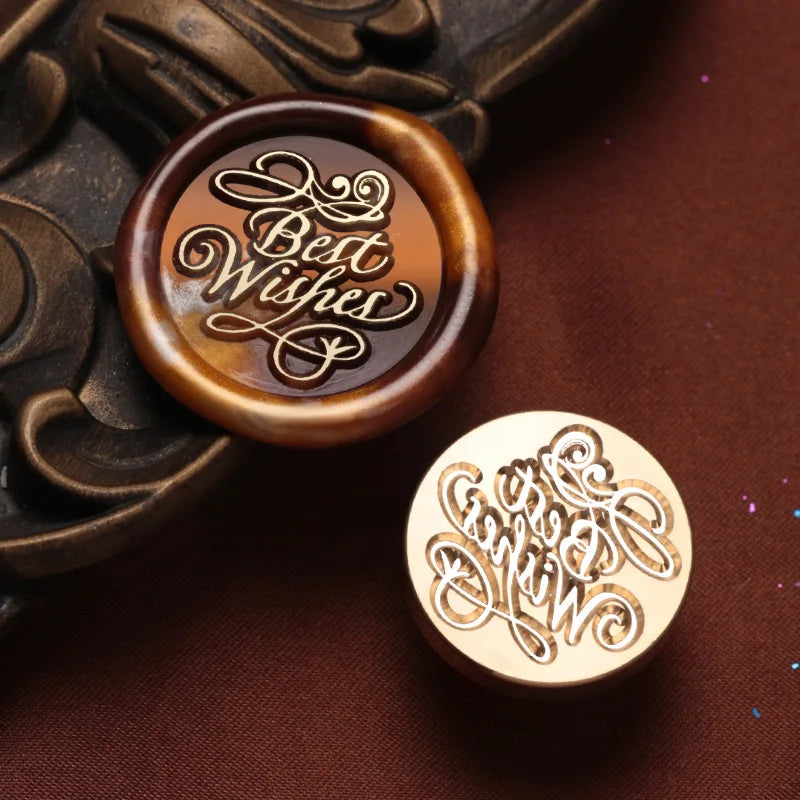 English Blessings Seal Head Wax Stamp Envelope Sealin Greeting Card Gifts Wedding Invitation,Thank You/Good Luck/Best Wishes