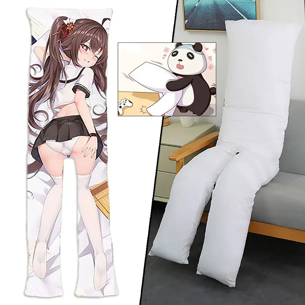 Custom Design Dakimakura Cotton Filled Anime Waifu Sexy Girl Body Pillow Split Leg with Hole for Onahole Genshin Hutao
