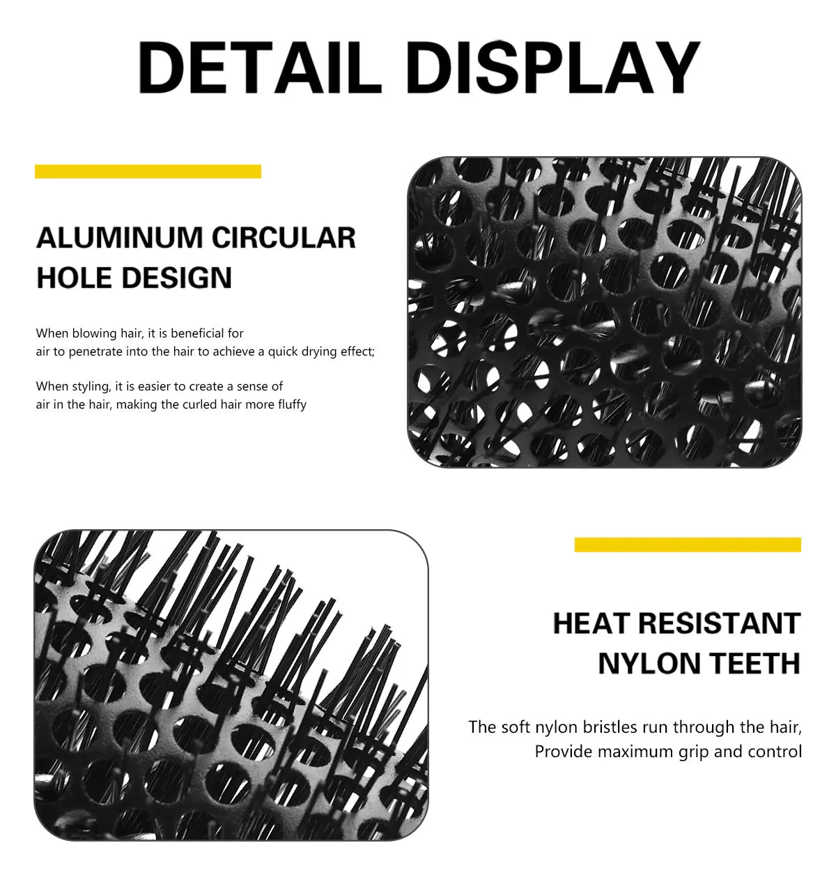 BARBERTOP Peigne rond cheveux bouclés