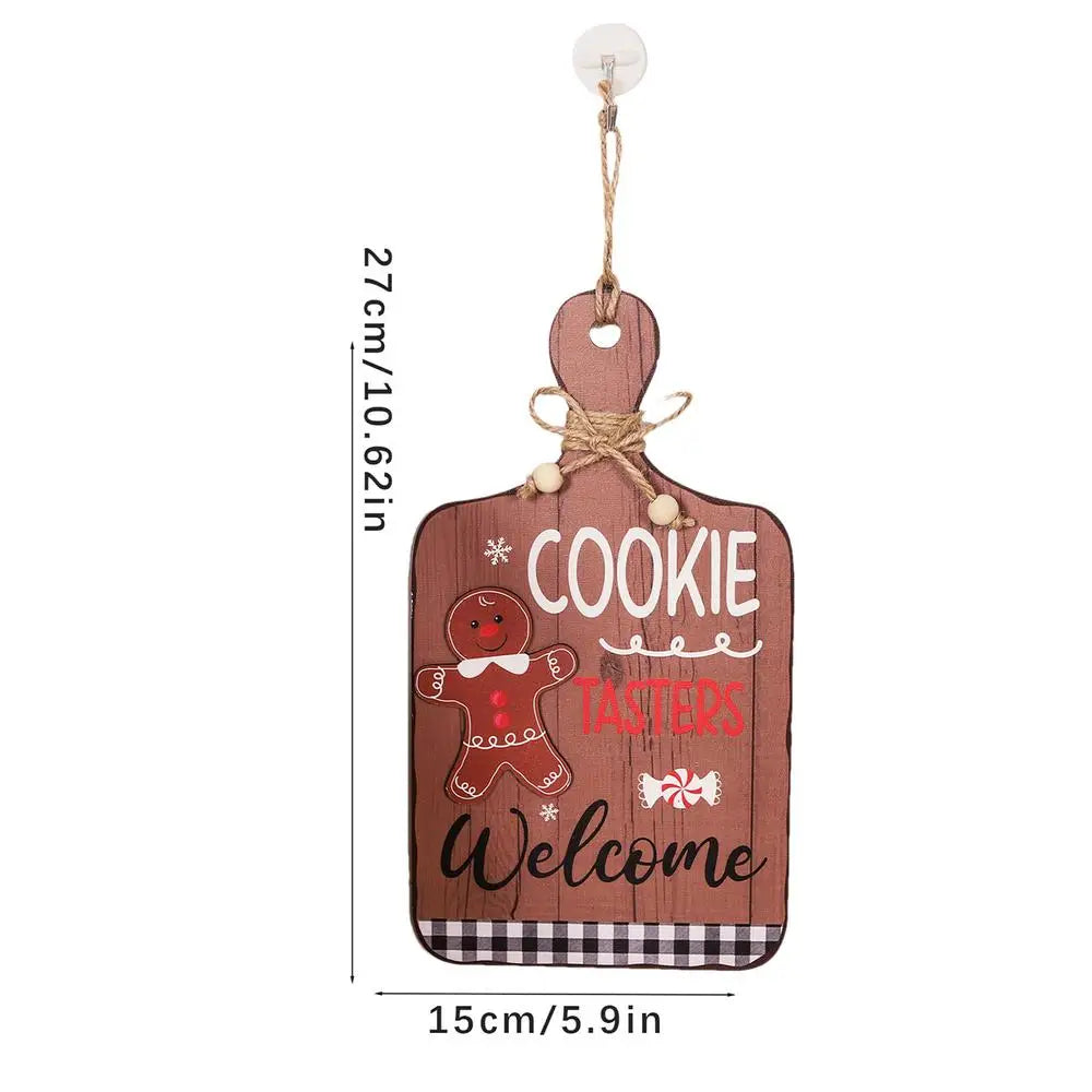 Christmas Gingerbread Man Wooden Ornaments Christmas Tree Gingerbread Decor Christmas Gingerbread Hangings Sign Welcome Front