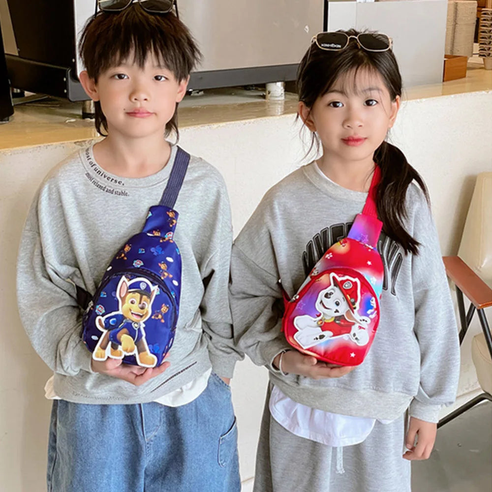 Paw Patrol Kawaii Children's Chest Bag Cute Cartoon Crossbody Bag Fashion Travel Satchel Portable Handbags Purse Backpacks Gifts
