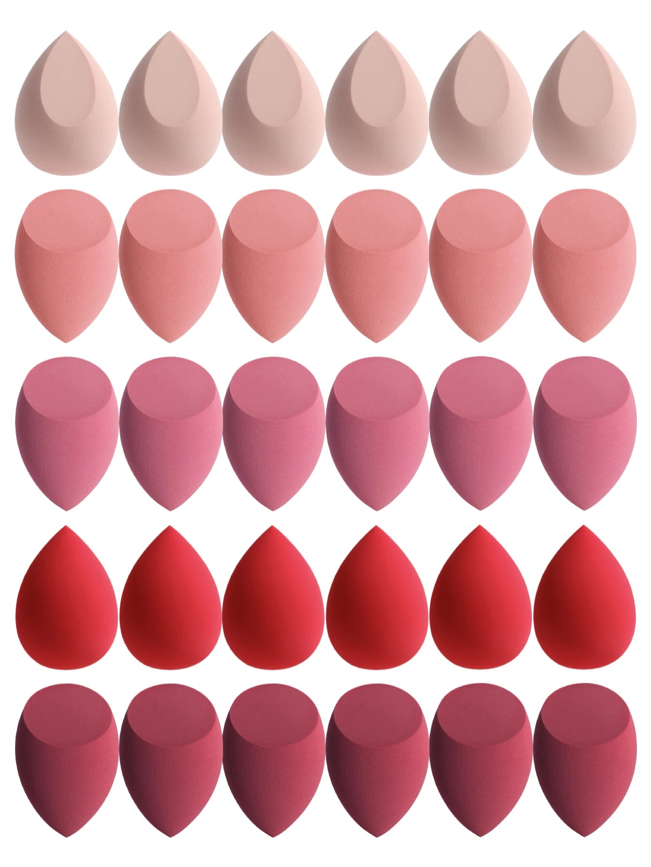 30 Beauty Eggs (Makeup Sponges) Foundation Make-Up Mixed Beauty Sponge, Liquid, Cream and Powder Without Blemish, Multi-Color C
