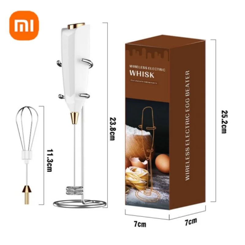 Xiaomi Wireless Electric Milk Frother Handheld Coffee Foam Maker for Latte Cappuccino Rechargeable Food Safe Fast Cream Frothing