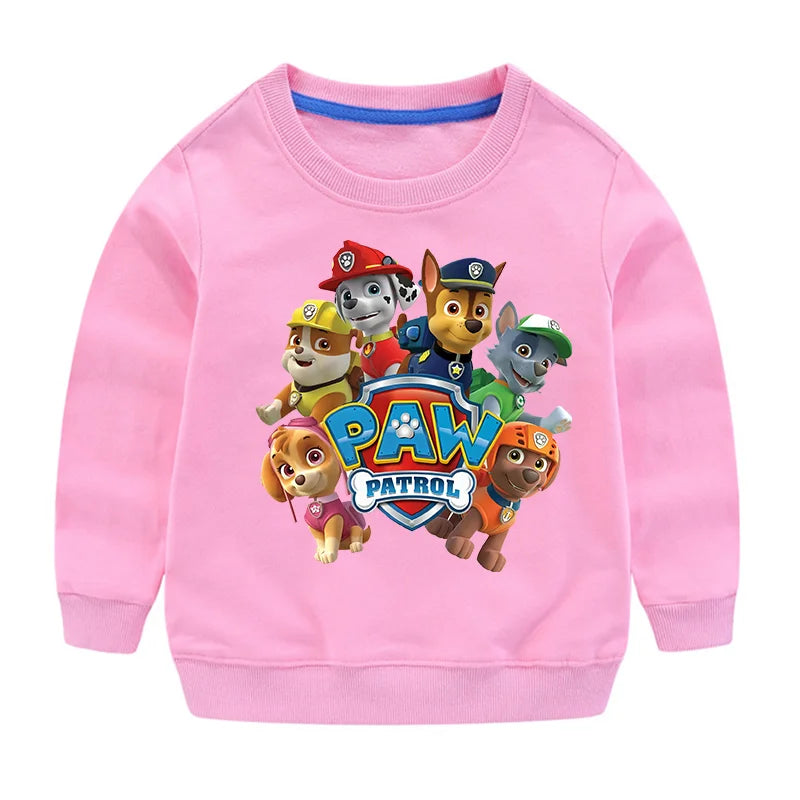 2024 Cute Paw Patrol Sport Casual Hooded Sweatshirt Cartoon Paw Patrol Patchwork Pullover Autumn Hood Sportswear Birthday Gifts