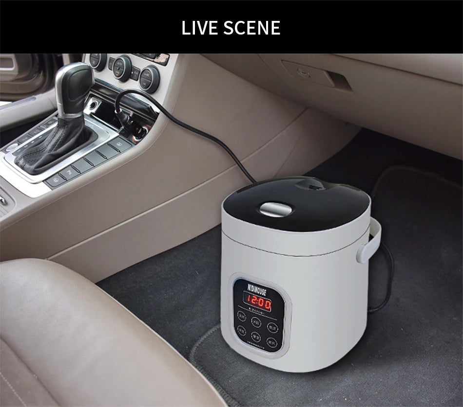 2L vehicle electric cooker 12V+24V general model of large truck car 2L car mounted Rice cooker is suitable for cars and trucks