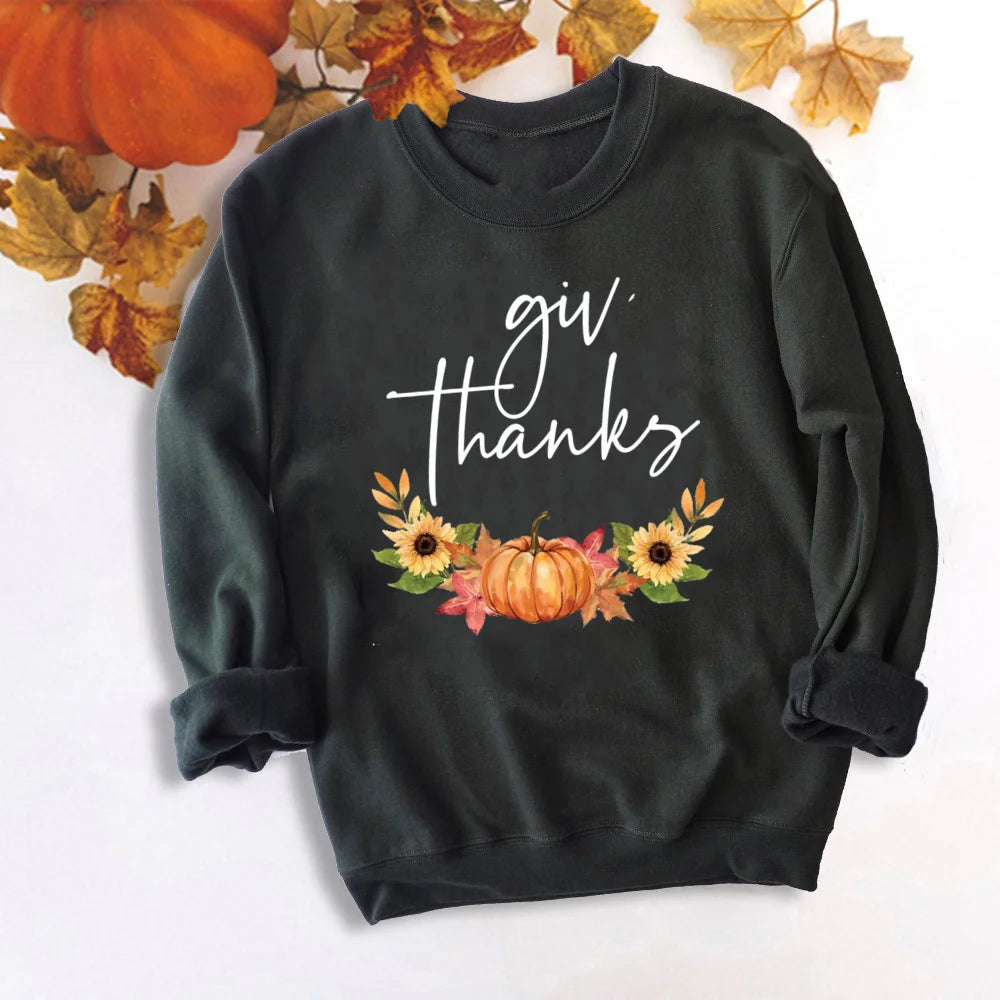 Just A Girl Who Loves Fall Sweatshirt Thankful Grateful Blessed Hoodie Women Fashion Thanksgiving Pullover Top Halloween Clothes