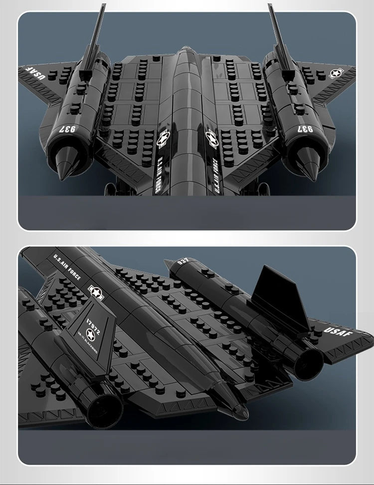 183pcs SR-71 Blackbird US Air Force Reconnaissance AirplaneModel Fighter Assembling Building Block Toy Children Block Toys Gift