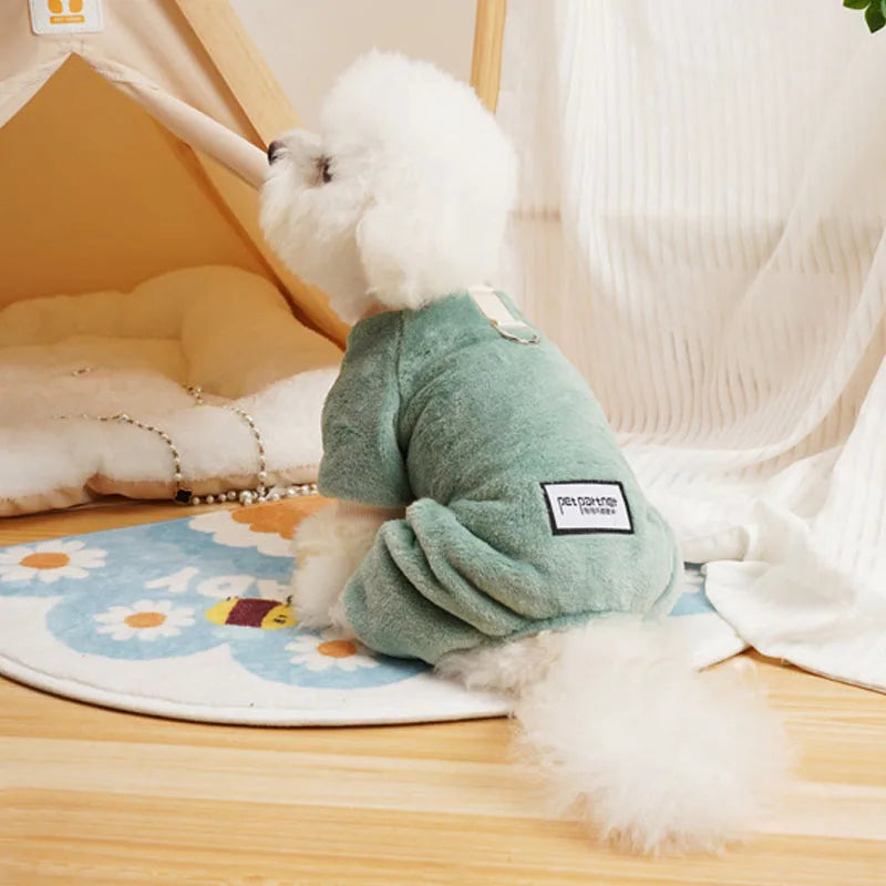Dog Winter Clothes Fleece Clothing Warm Overalls Pajamas For Small Medium Dogs Shih Tzu Dachshund Puppy Jumpsuit Costume Suit XL
