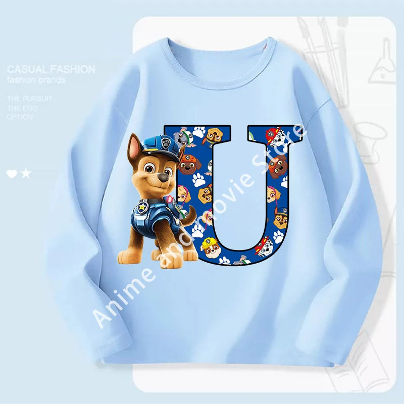 Paws Patrols Chases Child Long Sleeve Boys T-shirt Children Casual Clothing Cartoon Cute Printed Sweatshirt Anime New Kids Gifts