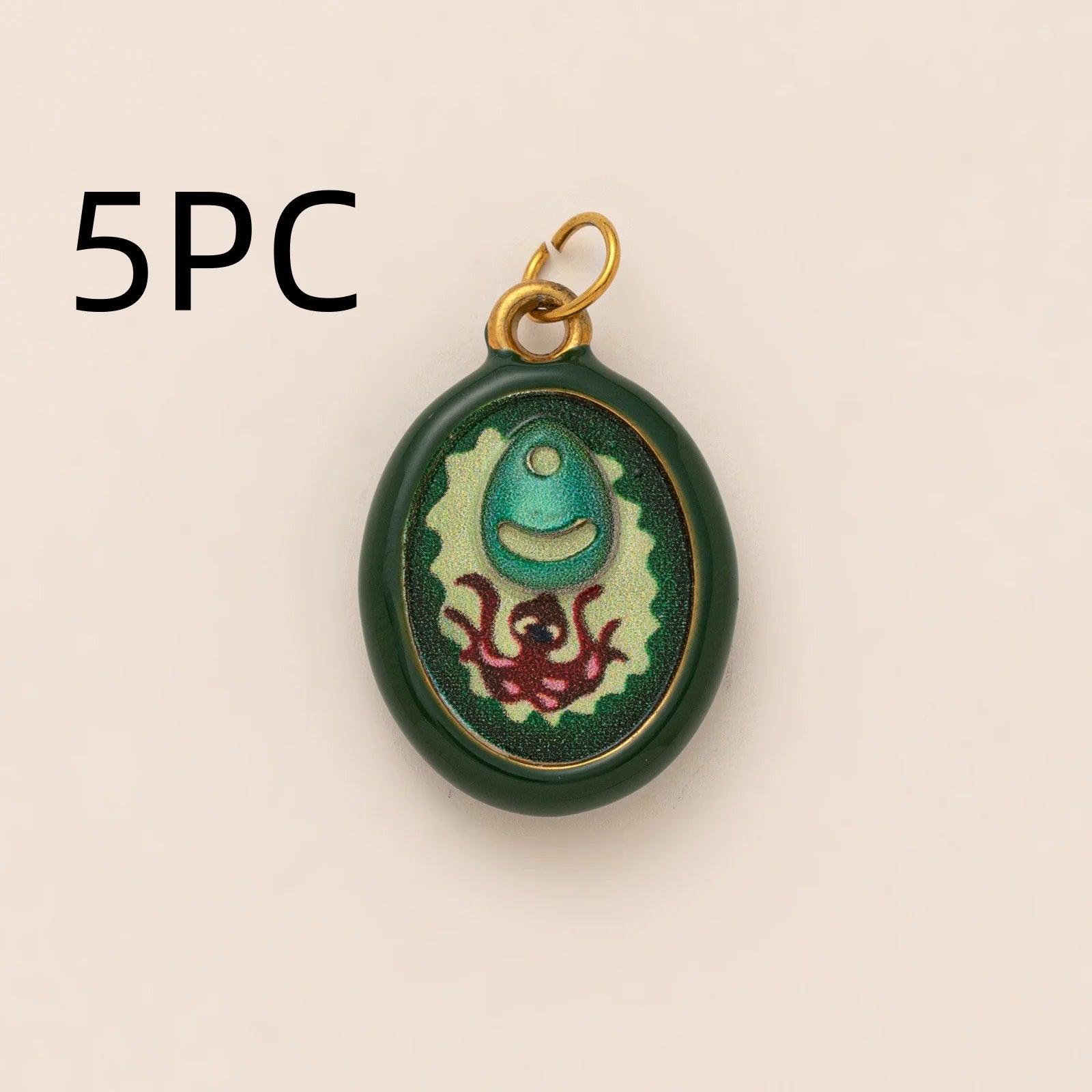 Wholesale 5pcs/lot 18K gold-plated DIY enamel stainless steel pendant, colorful fruit and food handmade jewelry accessories