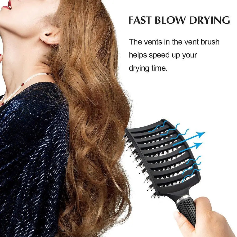 Brosse à cheveux, cheveux bouclés ou mouillés pour femmes, peigne de massage du cuir chevelu, outils de coiffure de salon pour femmes