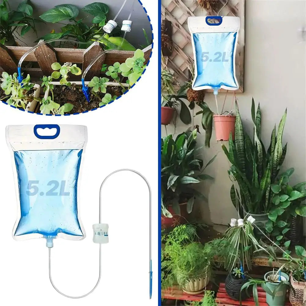 حقيبة ري أوتوماتيكية قابلة للتعديل للحدائق بسعة 5.2 لتر ونظام ري أوتوماتيكي للنباتات وأداة ري للحدائق بسعة كبيرة