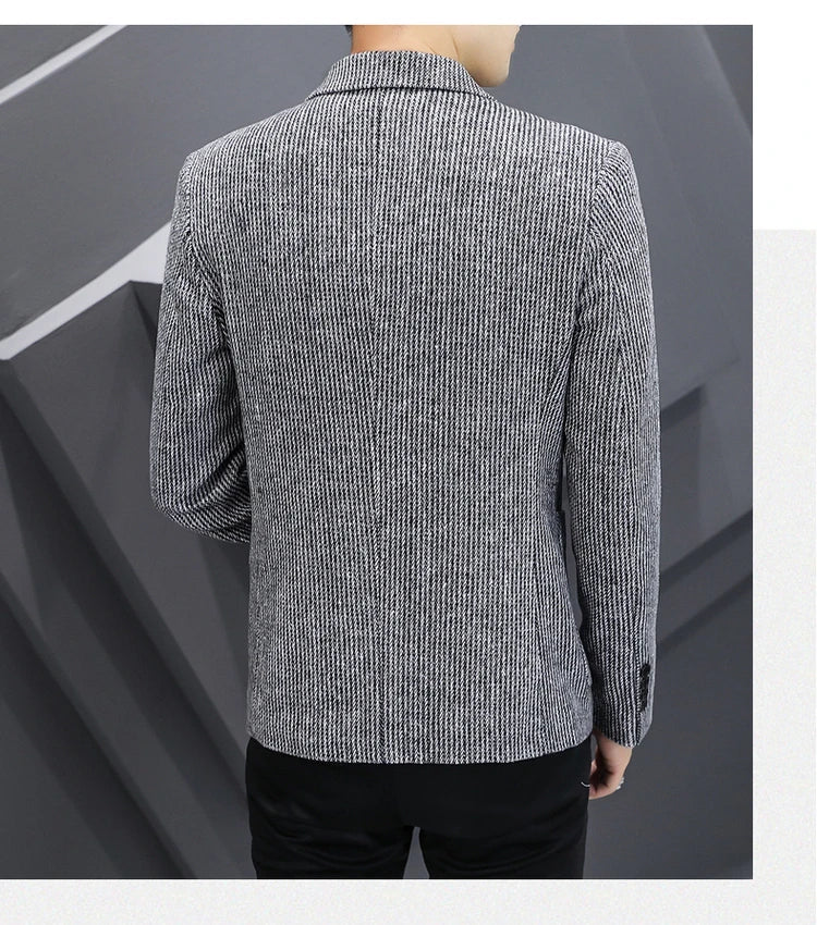 Nouveau Blazer pour homme mode Gentleman slim laine