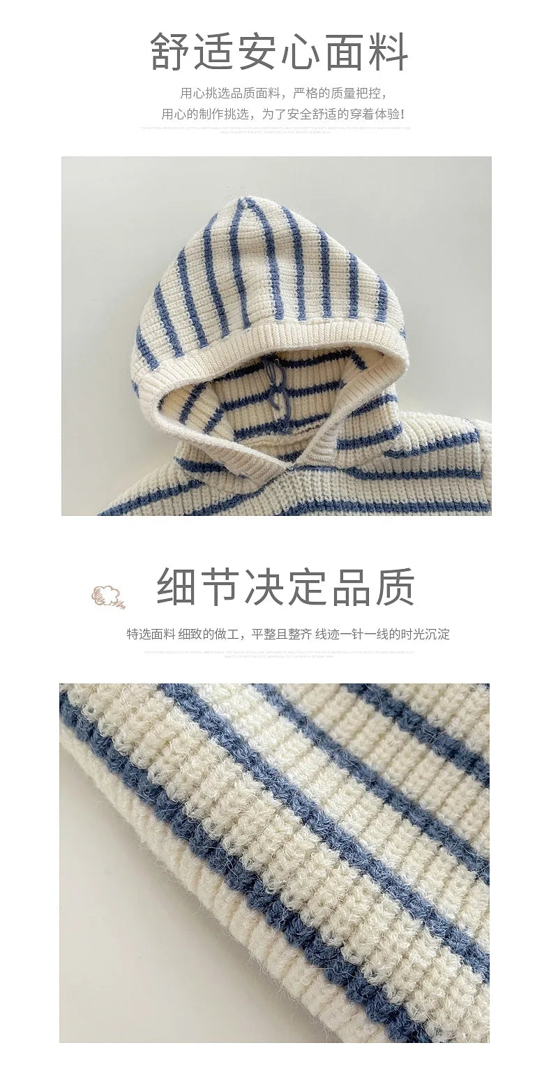 2025 Striped Knit Baby Rompers Knitted Infant Sweater Top New Born Baby Girl Clothes Ropa Bebe Bodysuits One-Pieces 0-24Months