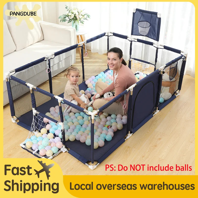 PANGDUBE Baby Playground Playpen for Baby and Toddlers Thicken Steel Pipes & Cloth Baby Fence Play Park Baby Activity Fence