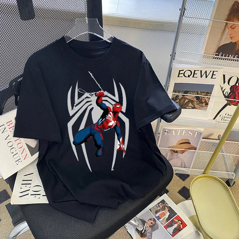 Marvels Spidermans Women Men T Shirt Fashion Printed Summer Clothes Marvels Anime Cartoon Tee Shirt Short Sleeve Tops