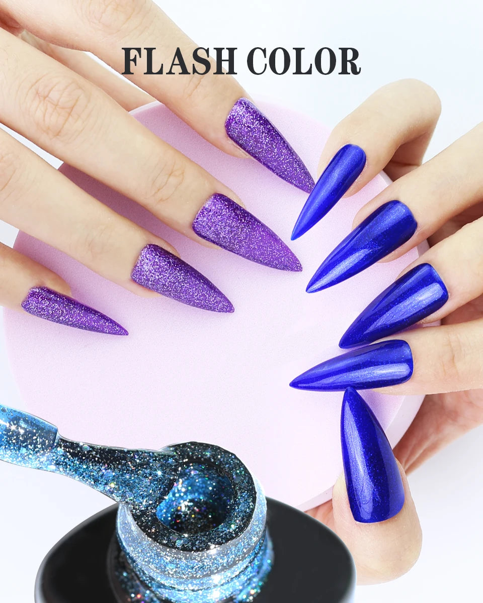 Gel Vernis à ongles semis permanents Paillettes 8Ml 150 couleurs