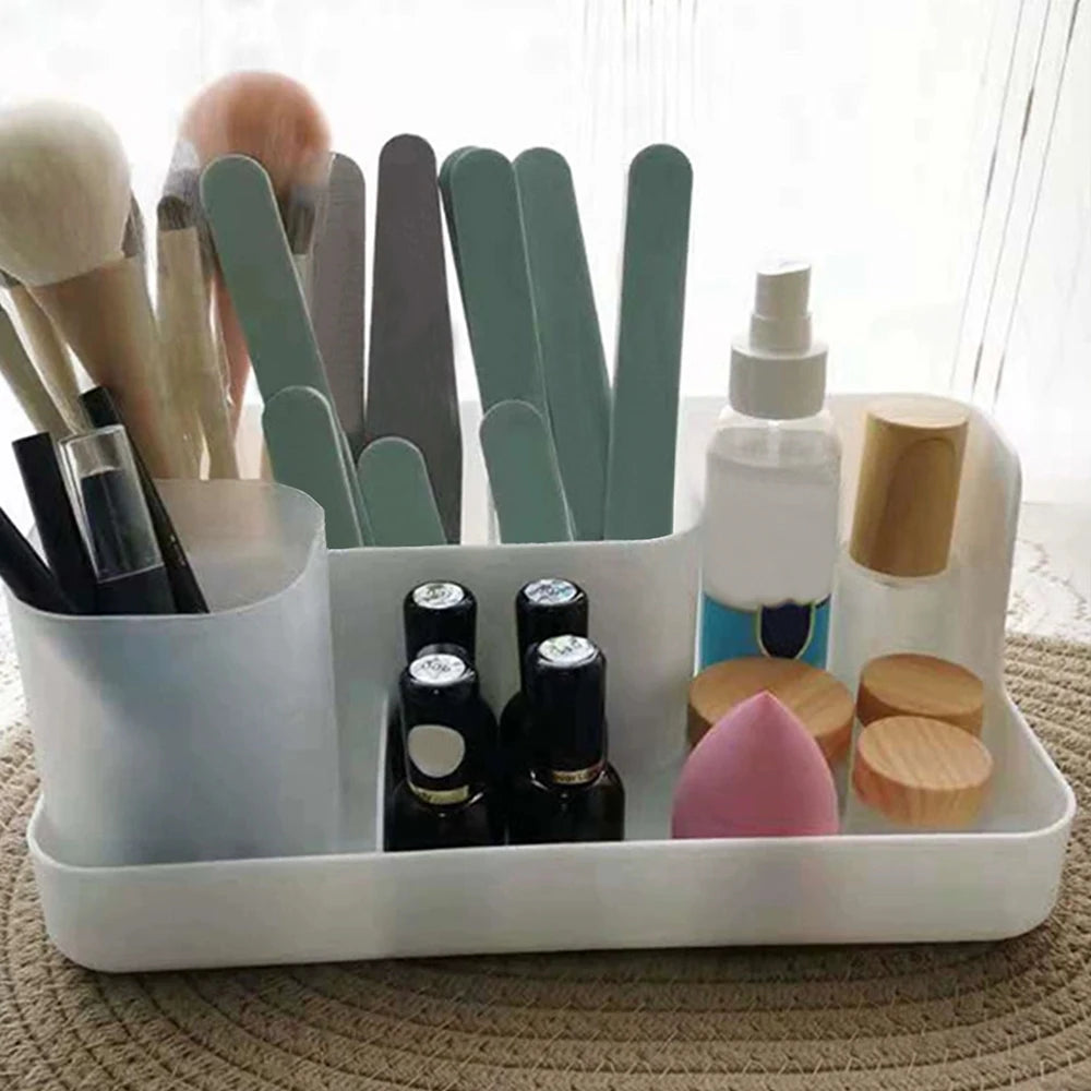 Makeup Organizer Box Cosmetic Storage Box for Bathroom Office Desktop for Brush Lotion Lipstick Nail Polish Container