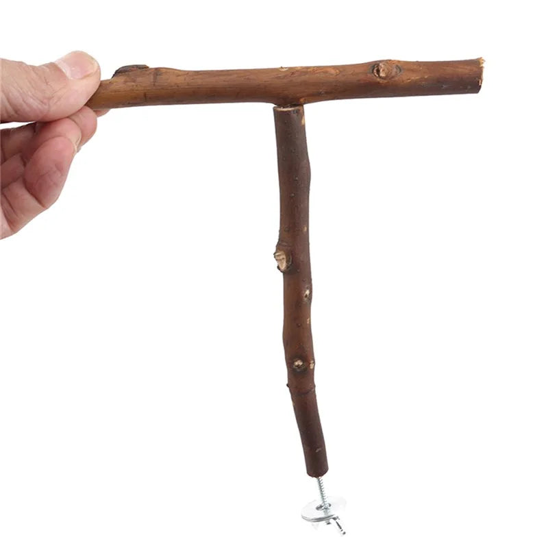 Bird Swing Toy Wooden Parrot Perch Stand Playstand with Chewing Beads Cage Sleep Stand Play Toys for Budgie Birds