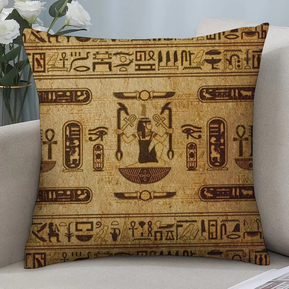 CLOOCL Ancient Egypt Anubis Pillow Case Short Plush Sofa Decorative Gift Home Double-sided Printing Cushion